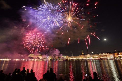 Ein Feuerwerk in Hamburg