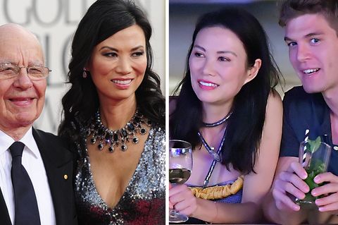 Wendi Deng mit Rupert Murdoch und Bertold Zahoran