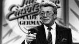 Dieter Thomas Heck feiert am 19.01.1989 mit der Moderation der Quiz-Show "Ihr Einsatz, bitte" sein 20-jähriges TV-Jubiläum