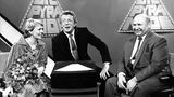 Dieter Thomas Heck moderiert die Fernsehsendung "Die Pyramide" im März 1985