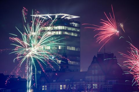 Feuerwerk im Hamburger Hafen