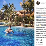 Lucas Cordalis wünscht im Pool allen ein "Happy New Year 2018"