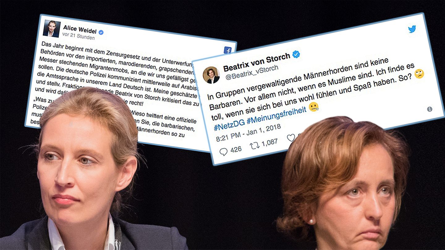 Die AfD-Politikerinnen Alice Weidel (l.) und Beatrix von Storch