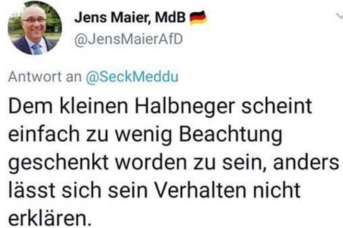Bundestagsmitglied Jens Maier: AfD-Politiker sorgt mit rassistischem Tweet für Empörung