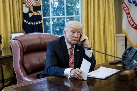 US-Präsident Donald Trump am Telefon