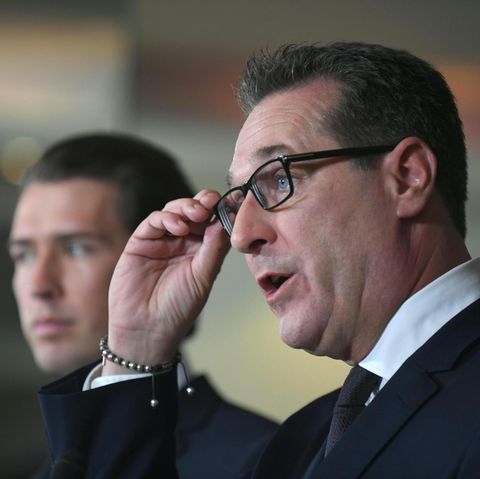 Österreichs Vizekanzler Heinz-Christian Strache mit Bundeskanzler Sebastian Kurz