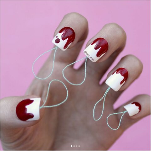 Ein neuer Trend auf Instagram: Fingernägel, die mit Tampons bemalt sind