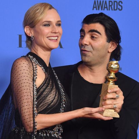 Stolz präsentieren sie ihren Golden Globe: Hauptdarstellerin Diane Kruger und Regisseur Fatih Akin