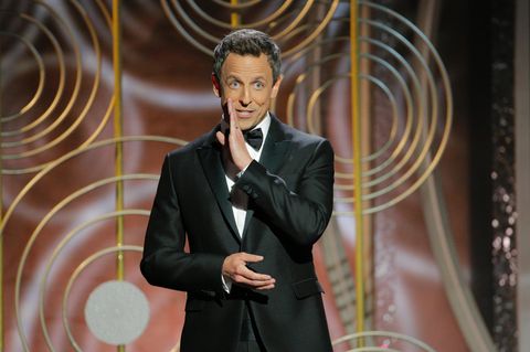 So witzig veräppelt Seth Meyers in seiner Eröffnungsrede der Golden Globes Weinstein und Trump