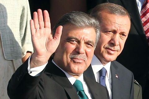 Abdullah Gül bei der Zeremonie zur Übergabe des Präsidentenamtes an Recep Tayyip Erdogan im August 2014