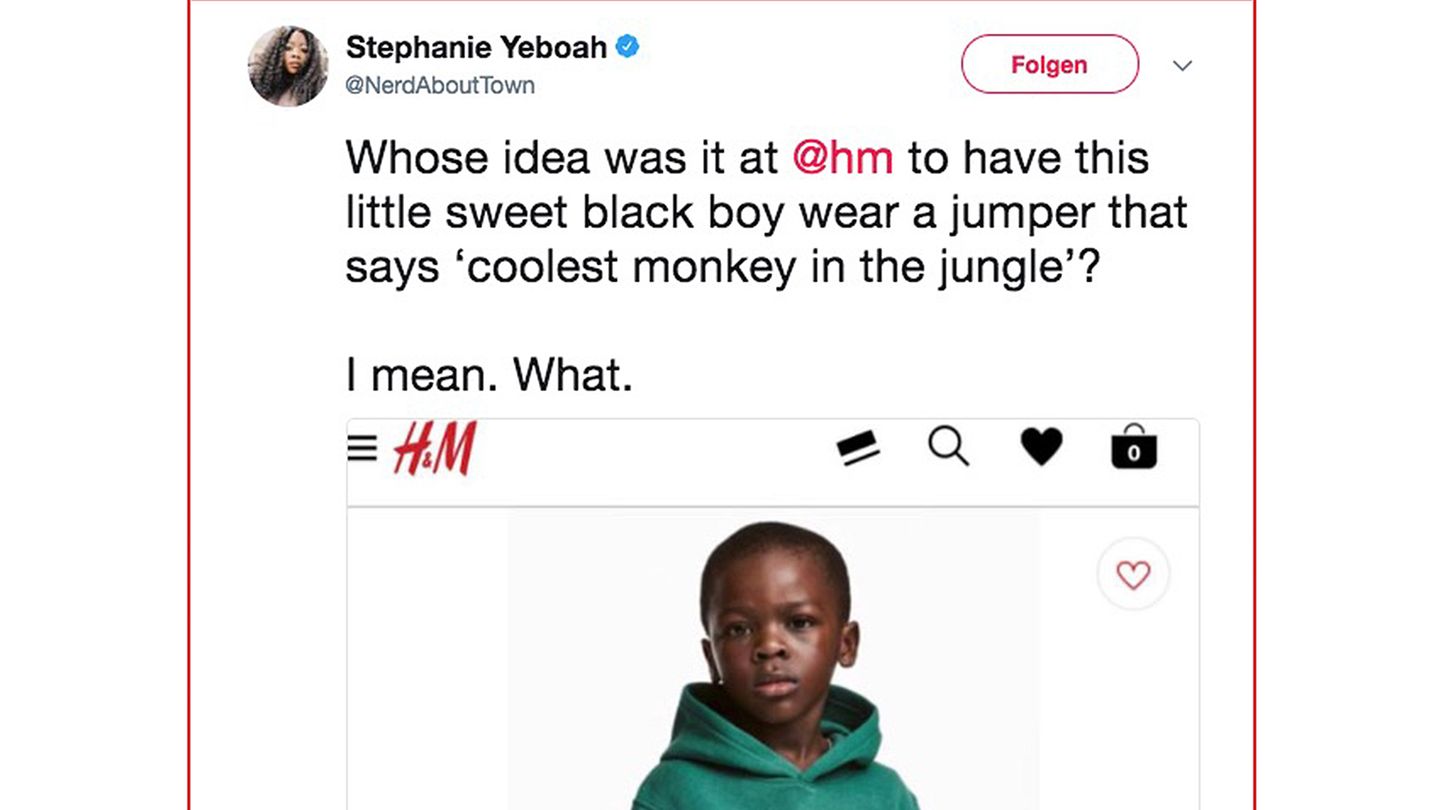 Shitstorm: "Coolster Affe im Dschungel" - H&M empört mit rassistischer Werbung