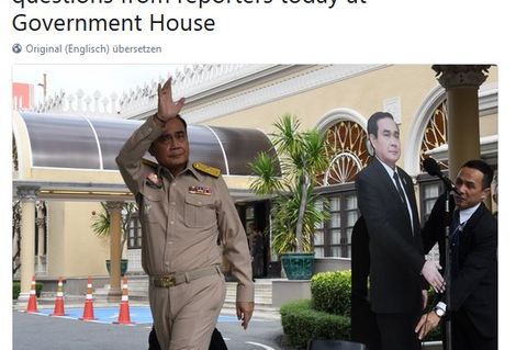 Thailand: Junta-Chef stellt Pappaufsteller von sich auf und verlässt Pressekonferenz