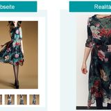 Keine gute Qualität lieferte Wish.com auch bei diesem Teil. Das Kleid wies sehr viele abstehende Fäden auf und war im Brustbereich zu eng. Zudem gab es am Produkt keinerlei Etikett, aus welchem Stoff das Ganze besteht.