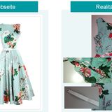 Beim Blumenkleid von Milanoo.com haben die Verbrauchersützer gleich eine ganze Liste zu bemängeln: Sehr dünner, synthetischer Stoff, Reißverschluss nicht sauber abgenäht, Rockfalten fehlen vollständig, starker Geruch des Gürtels, zu eng im Brustbereich und keine Stoffkennzeichnung am Produkt.