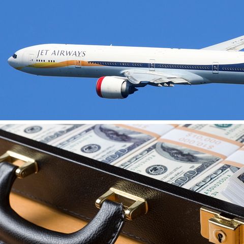 Eine Stewardess von Jet Airways wurde beim Schmuggel von großen Mengen Bargeldes erwischt.