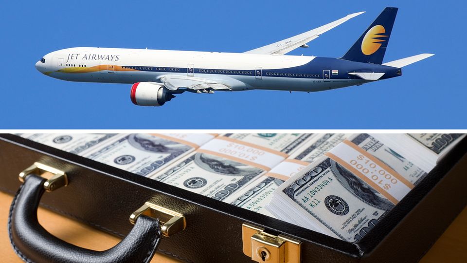 Eine Stewardess von Jet Airways wurde beim Schmuggel von großen Mengen Bargeldes erwischt.