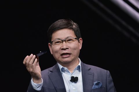 Huawei-Chef Richard Yu bei der Präsentation des Mate 10 Pro auf der CES in Las Vegas