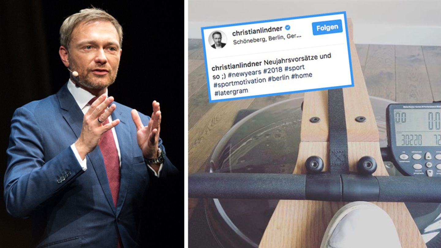 Christian Lindner und die Rudermaschine