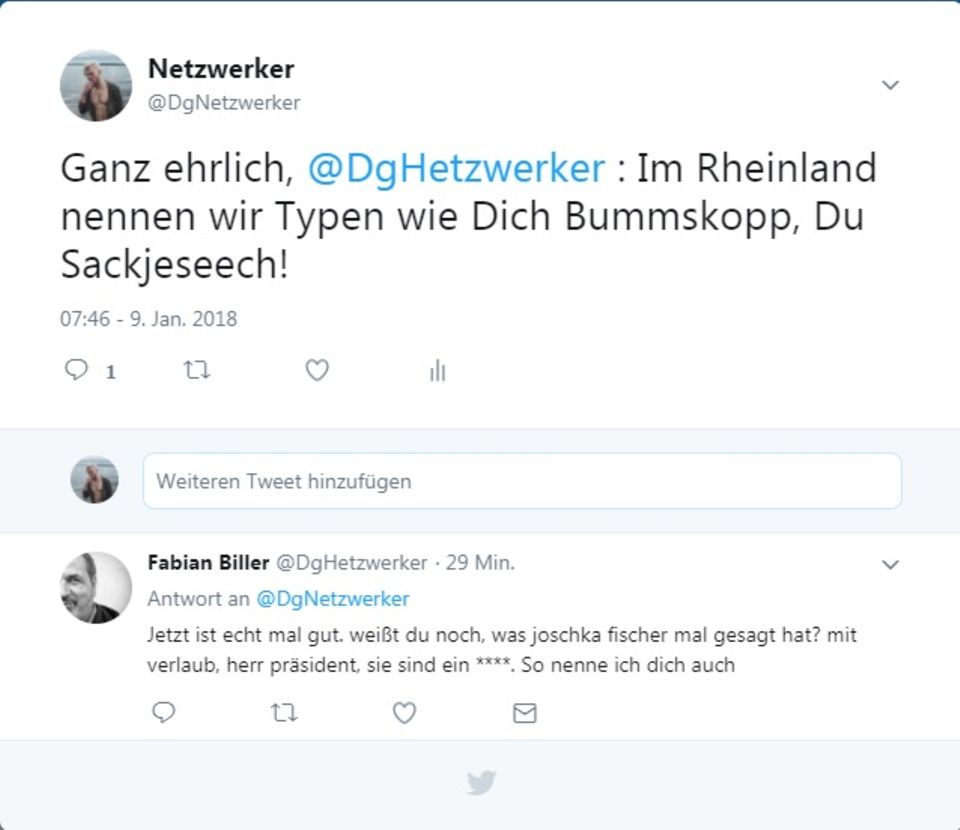 NetzDG im Selbstversuch: Wir haben uns bei Facebook und Twitter beschimpft: Was gesperrt wurde - und was nicht NetzDG im Selbstversuch: Wir haben uns bei Facebook und Twitter beschimpft: Was gesperrt wurde - und was nicht