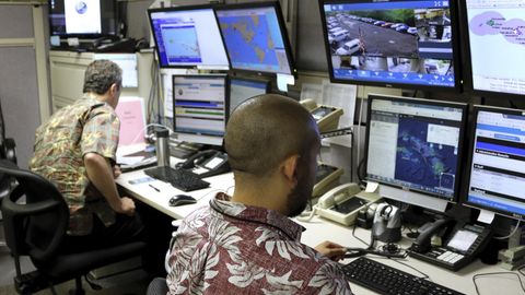 Ein Blick in das Kommandozentrum der hawaiiansichen Katastrophenschutzbehörde (Archivbild)
