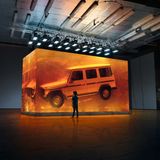 Beeindruckender Empfang: Eine alte G-Klasse begrüsst die Besucher