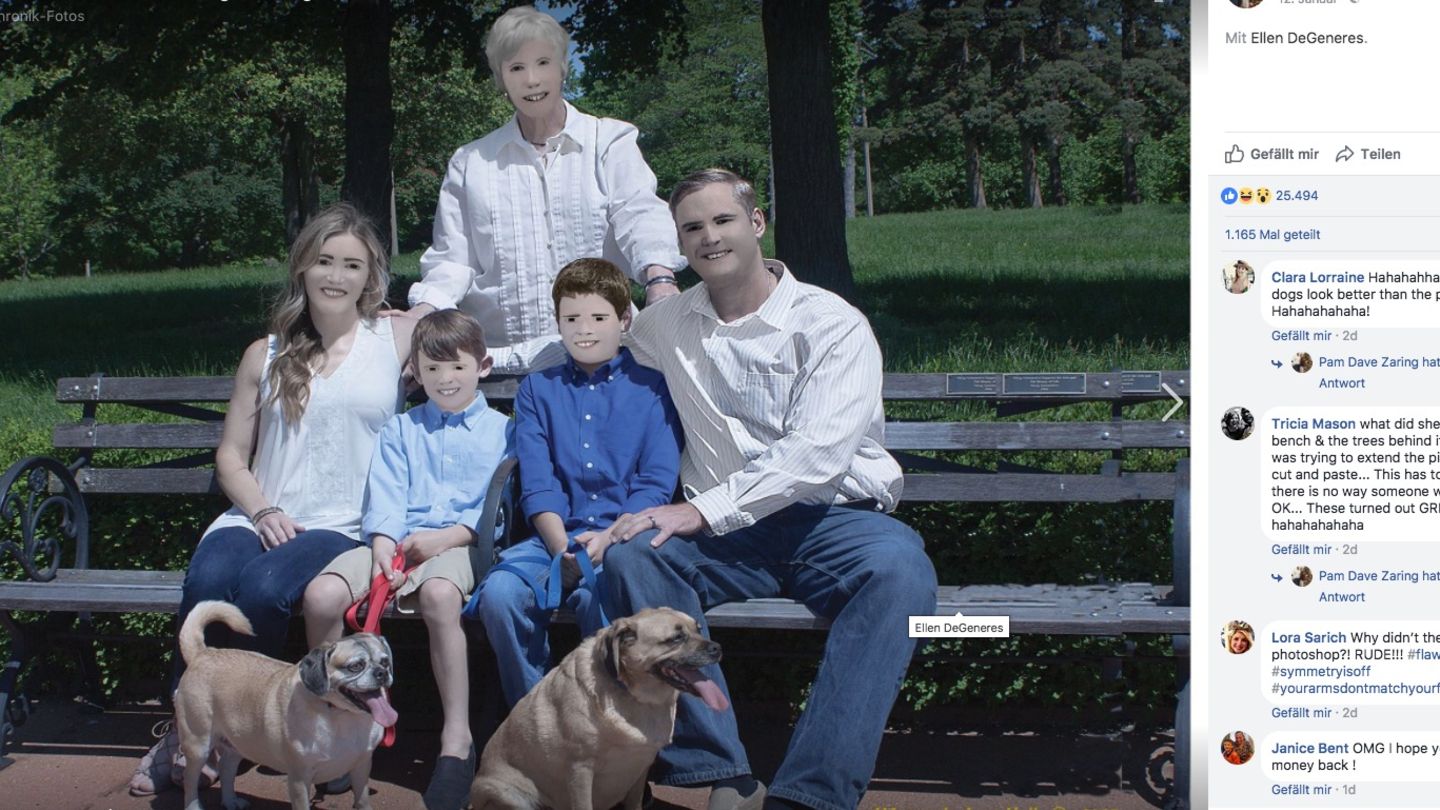 Das mit Photoshop veränderte Familienfoto der Zarings