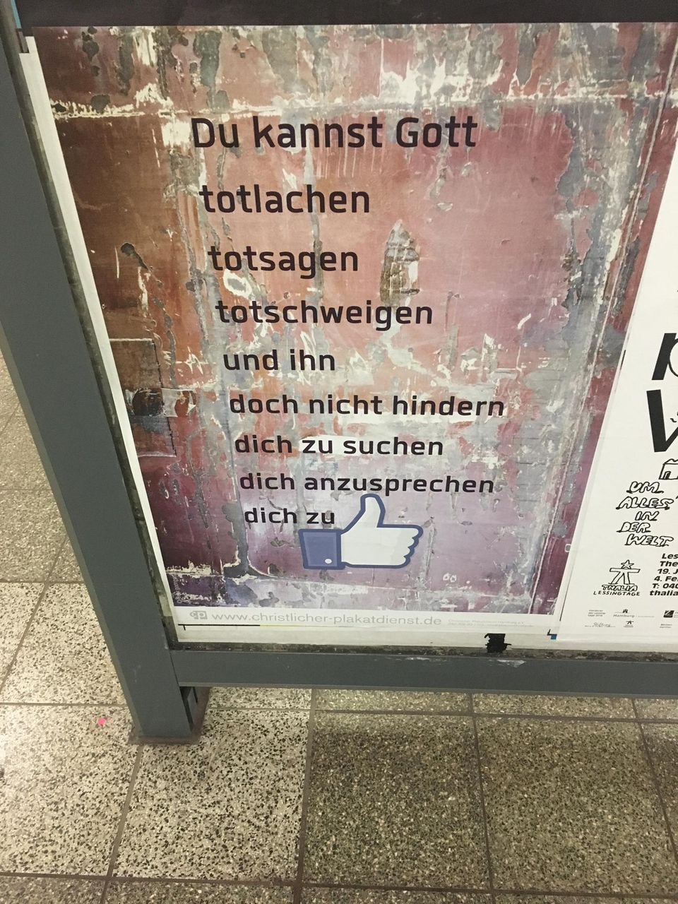 Ein Plakat des christlichen Plakatdienstes. Ein Plakat des christlichen Plakatdienstes.