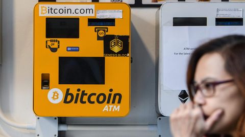 Ein Bitcoin-Automat in Hong Kong
