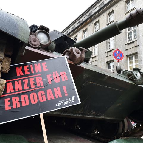 Protest gegen Rheinmetall Rüstungsexporte