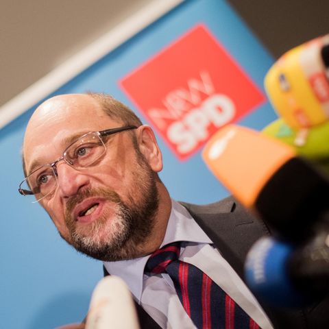 Martin Schulz am Dienstag in Düsseldorf. Der SPD-Chef warb bei den rheinischen Delegierten des SPD-Bundesparteitags, der am kommenden Sonntag in Bonn stattfindet, für Koalitionsverhandlungen.