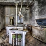 FDGB-Heim "Max Niklas"  Arbeitsplatz Großküche: Hier sorgte sich das Küchen-Brigade um das liebliche wohl der Gäste.