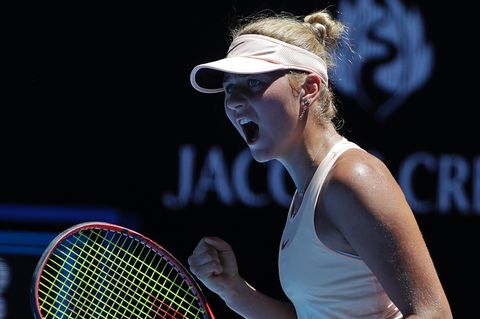 Marta Kostjuk jubelt bei den Australian Open