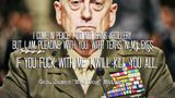 I come in peace. I didn’t bring artillery. But I’m pleading with you, with tears in my eyes: If you fuck with me, I’ll kill you all.        Ich komme in Frieden. Ich habe keine Artillerie dabei. Aber ich flehe euch mit Tränen in meinen Augen an: Wenn ihr mich verarscht, bringe ich euch alle um.