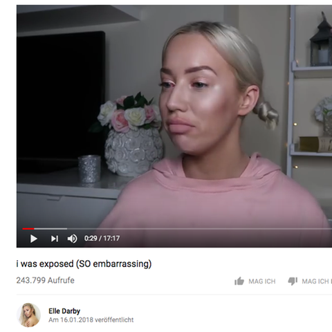Ein Video der Influencerin Elle Darby auf Youtube