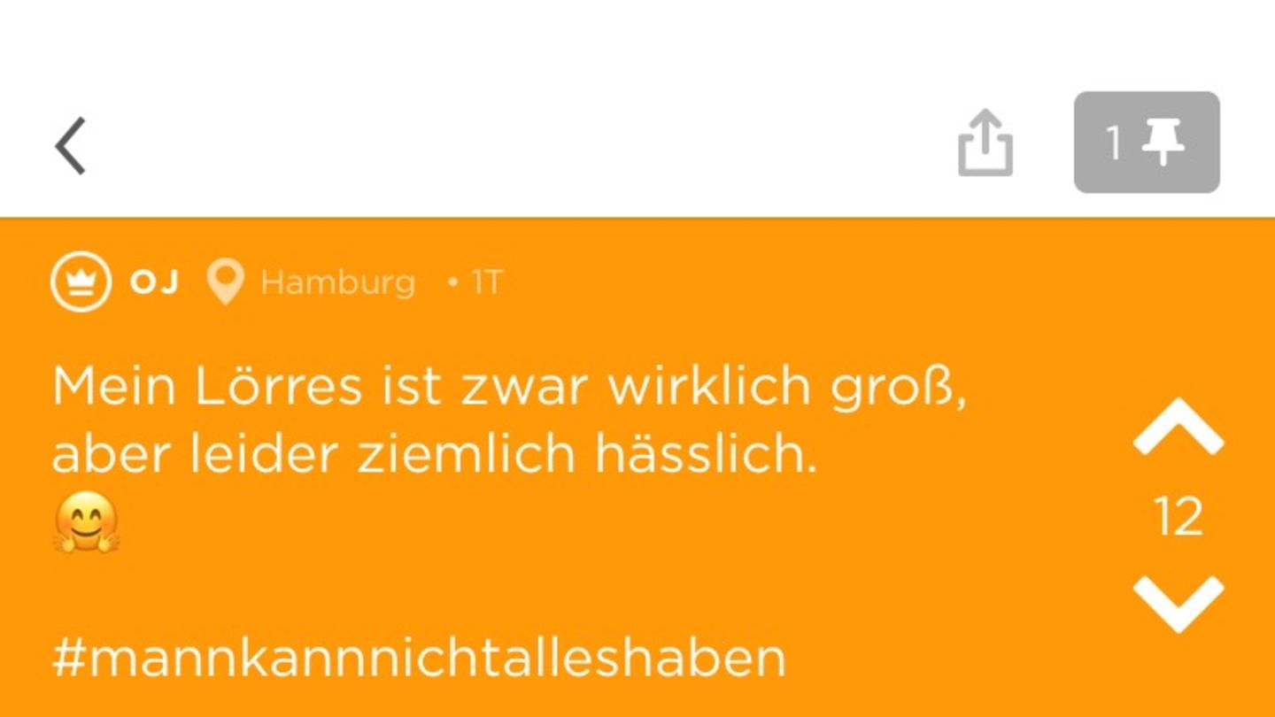 Ein Screenshot eines Jodels