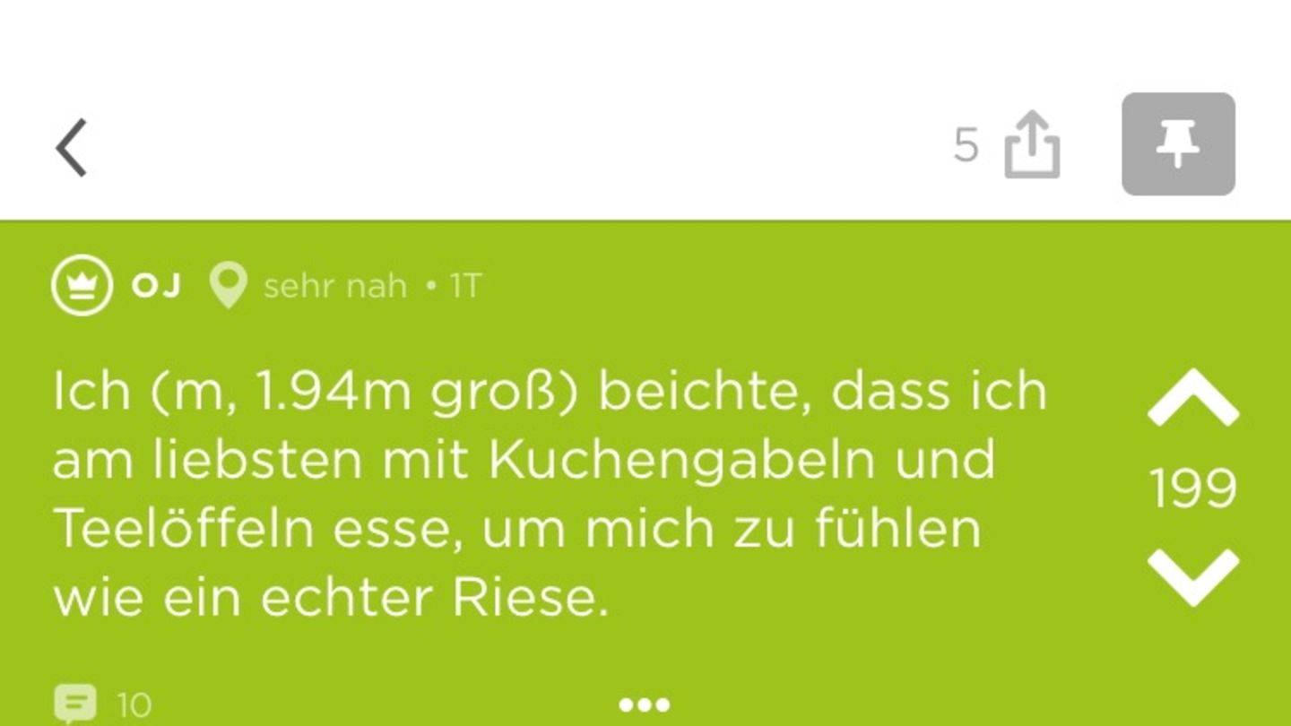 Ein Screenshot eines Jodels