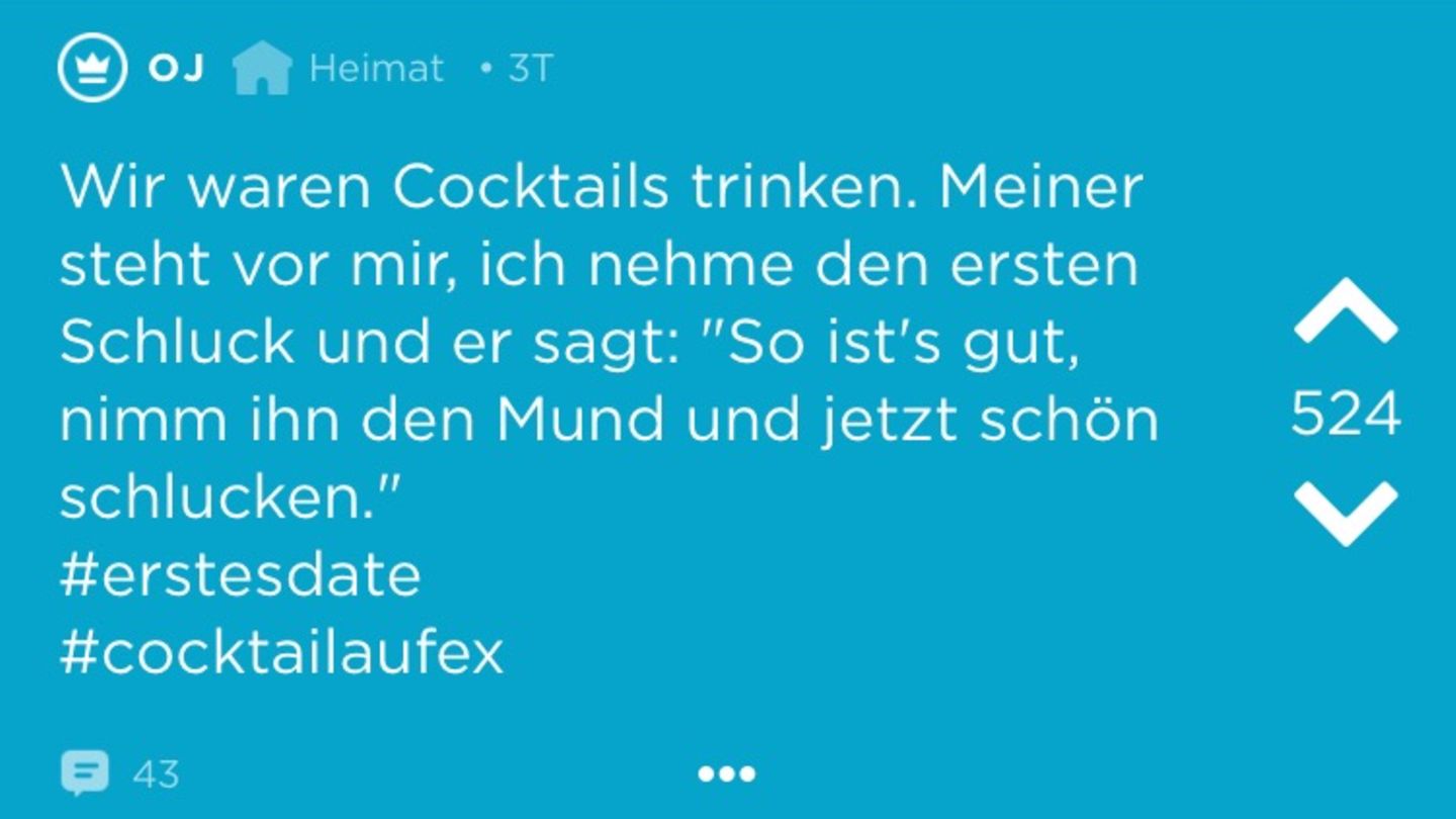 Ein Screenshot eines Jodels