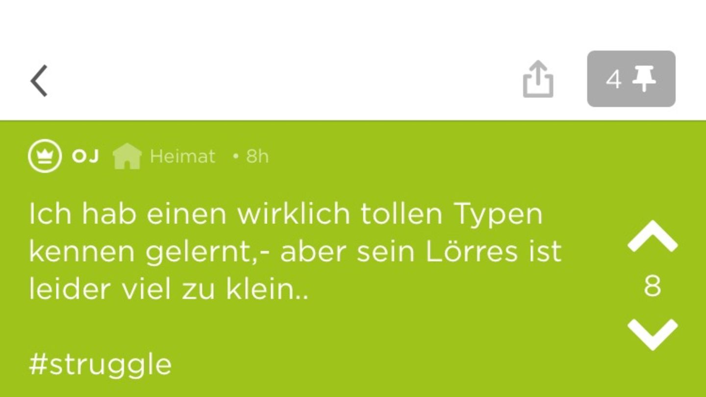 Ein Screenshot eines Jodels