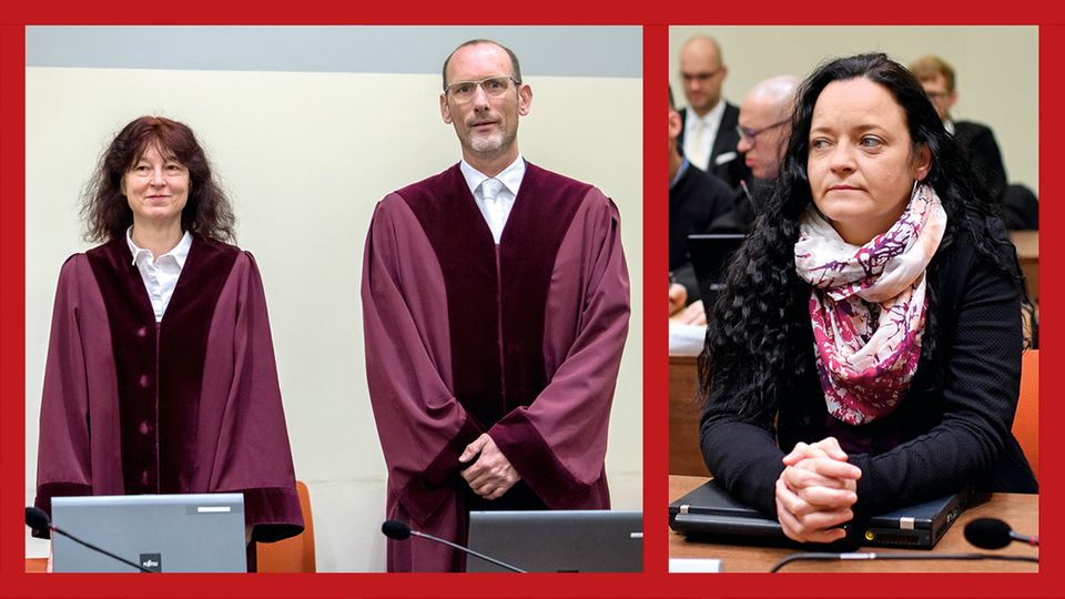 NSU-Verhandlungen in München: Der Prozess: Seit dem 6. Mai 2013 wird vor dem Oberlandesgericht München verhandelt. Oberstaatsanwältin Anette Greger, hier neben ihrem Kollegen Jochen Weingarten, ist zuständig für die Hauptangeklagte Beate Zschäpe (r.) Der Prozess: Seit dem 6. Mai 2013 wird vor dem Oberlandesgericht München verhandelt. Oberstaatsanwältin Anette Greger, hier neben ihrem Kollegen Jochen Weingarten, ist zuständig für die Hauptangeklagte Beate Zschäpe (r.)