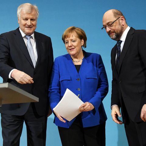 Horst Seehofer, Angela Merkel und Martin Schulz: Die Regierungsbildung nimmt Formen an, es lauern aber weiter Hürden