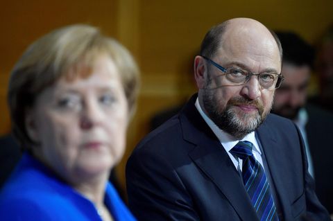 Bundeskanzlerin Angela Merkel und SPD-Chef Martin Schulz Anfang Januar in Berlin