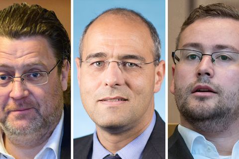 Die AfD-Bundestagsabgeordneten Stephan Brandner, Peter Boehringer, und Sebastian Münzenmaier