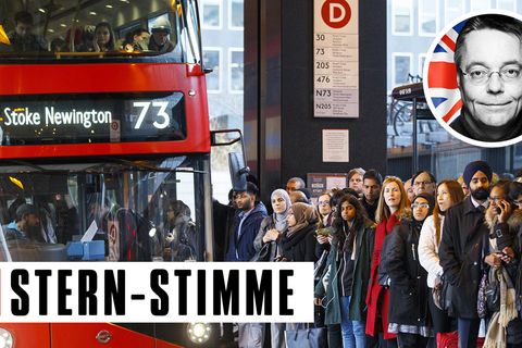 Warten, stehen, freundlich sein: Schlangestehen macht in Großbritannien nur wenigen etwas aus