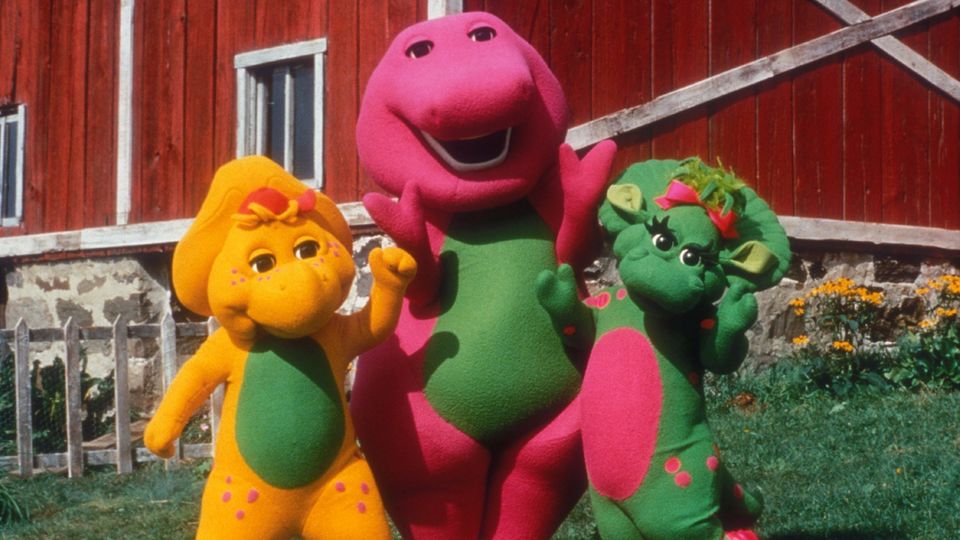 Barney der Dinosaurier mit BJ und Baby Bop