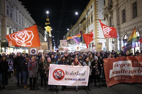 Demonstranten beim Wiener Akademikerball