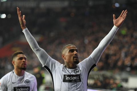 Kevin-Prince Boateng jubelt über sein 1:0 gegen Gladbach