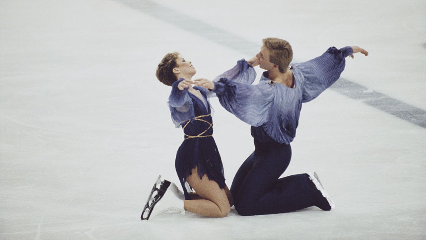 Olympische Winterspiele - historische Aufnahmen Eistänzer Jayne Torvill und Christopher Dean