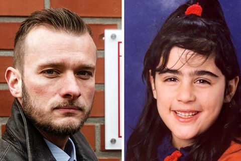 Steven Baack, Leiter der Ermittlungsgruppe "Cold Cases" der Hamburger Polizei, und die vermisste Hilal Ercan