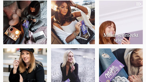 Einige Instagram-Fotos aus der Milka-Werbekampagne