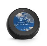 Einsatz im Schlafzimmer: Im Format eines Weckers aber mit mehr Know-How. Auf Wunsch liefert der Echo Spot News,Videos und Infos zum Wetter. Hier gibt es das gute Stück zum Shoppen